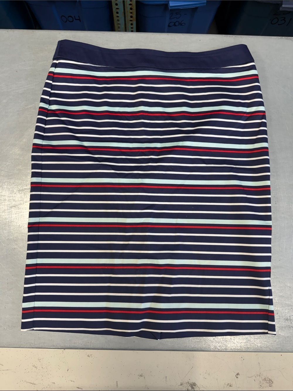 Thin Striped Colorful Fabric Reitmans Knee Length Skirt Size 4